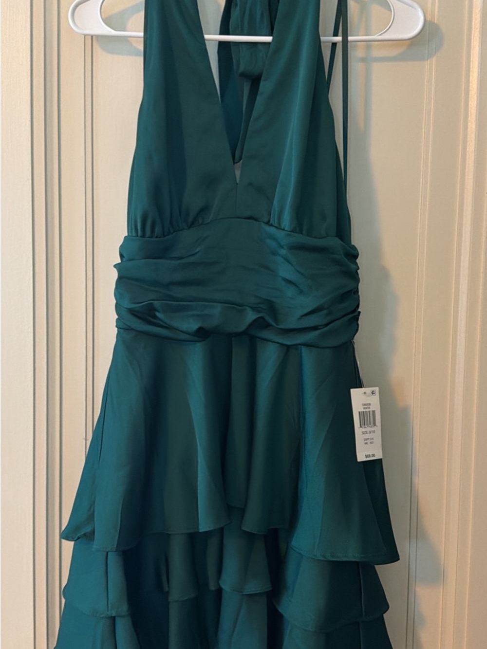 Teal Halter Ruffle Mini Dress - Women